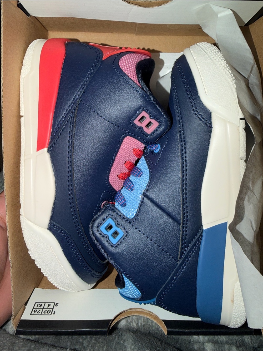 Jordan Kids Navy, Red Low-Top Sneakers